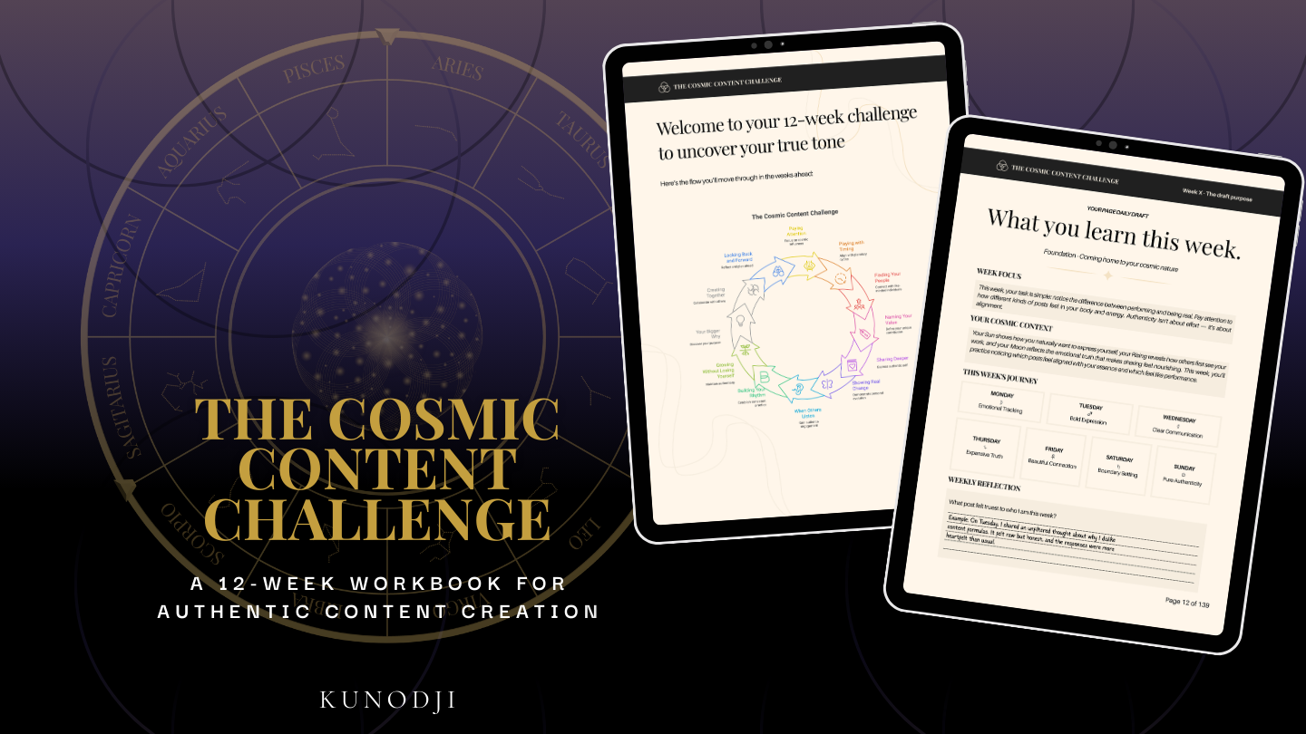Cosmic Content Challenge Workbook Preview - 12 weeks of authentic content creation guidance